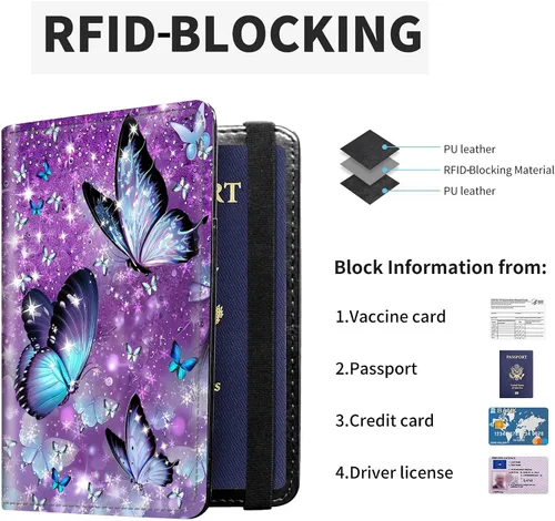 Miniatura 4 de RYUITHDJP Funda para tarjetas de crédito con RFID Block-1-A, Púrpura, Casual