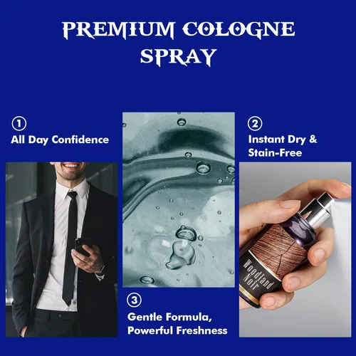 Miniatura 6 de Aerosol corporal para hombres, niebla de fragancia para hombres, juego de tamaño de viaje, paquete de 3, 60 ml / 2.1 onzas líquidas, Brasas Carmesí