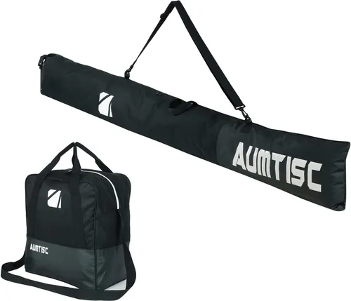 AUMTISC Ski and Boot Bag Combo for Air Travel Flying, Padded Two-Piece Snow Ski Bags, Adjustable Length Ski Travel Bag for Skis Up to 200cm and