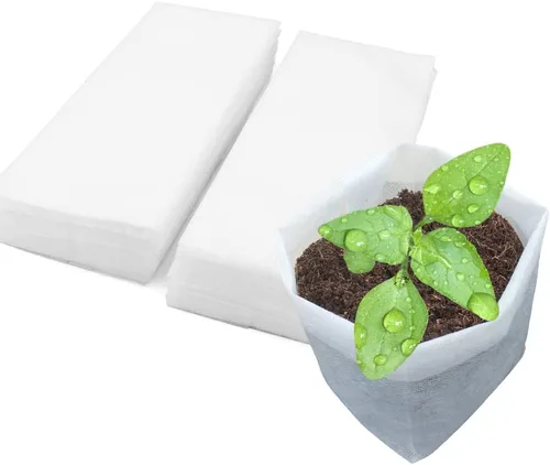 Miniatura 7 de 100 bolsas de cultivo para guardería, bolsa de cultivo de plántulas de tela no tejida para alta tasa de supervivencia de plántulas, bolsas