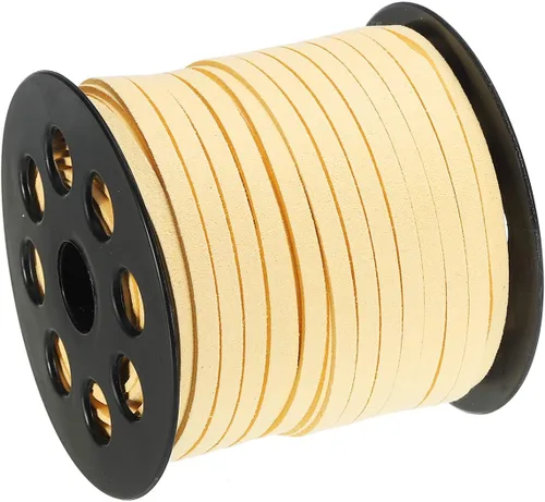 Miniatura 16 de uxcell Cordón de gamuza, 49.21 yardas, 0.197 in, cuerda plana de hilo de cuero para bolso, bolso, cordones de zapatos, manualidades, fabricación