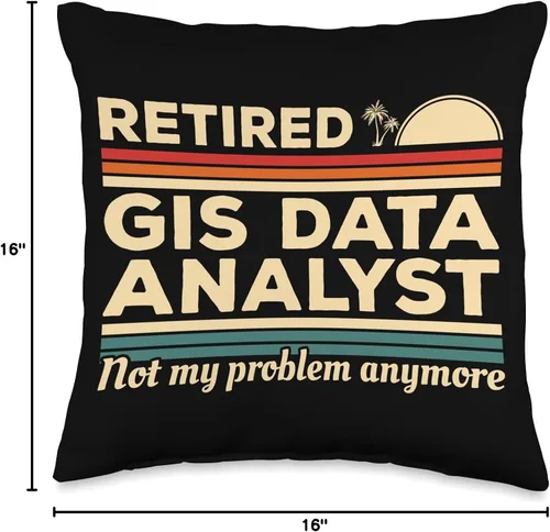 Miniatura 4 de GIS Data Analyst Gifts Retired GIS Data Analyst Not My Problem Anymore - Almohada de 16 x 16 pulgadas, multicolor