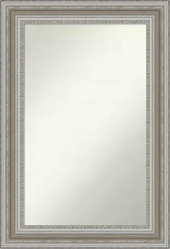 Miniatura 112 de Amanti Art Espejo de baño plateado para sobre el fregadero, 26 x 26 pulgadas, espejo cuadrado de plata antigua, marco de madera tradicional mediano