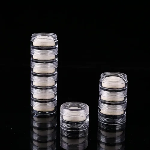 Miniatura 8 de Mini pinceles de mezcla de tinta, herramientas de 2 asas con 42 recambios de espumas redondas de repuesto y 20 cajas de almacenamiento de plástico