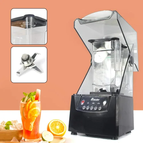 Miniatura 3 de Licuadora comercial de 2600 W con cubierta insonorizada, bajo nivel de ruido, 1.8 L, mezclador de batido de alta resistencia, mezclador de encimera
