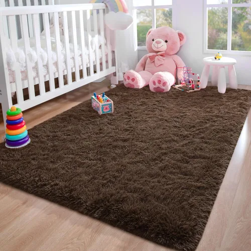 Miniatura 72 de Foxmas - Alfombra para centro de habitación, esponjosa y ultrasuave, para dormitorio, habitación de los niños, habitación del bebé, afelpada, Azul