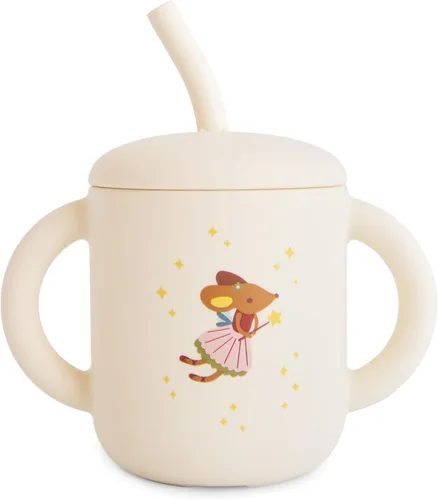 Miniatura 20 de mushie - Taza de entrenamiento de silicona 100% y pajita para niños pequeños 6 meses en adelante (Ballenas)