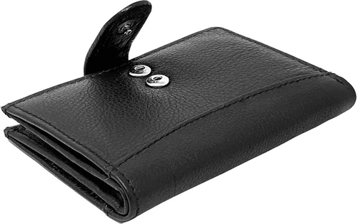 Miniatura 6 de RAS WALLETS Billetera de cuero para tarjetas de crédito para hombre, 20 bolsillos de plástico transparente, color negro con compartimento