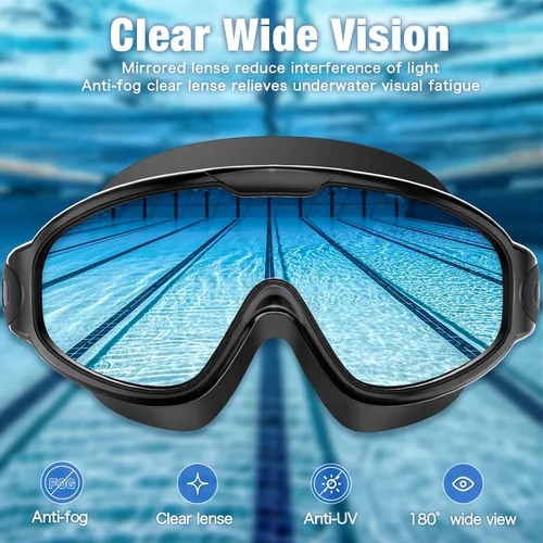 Miniatura 3 de Water Space 2 unidades de gafas de natación para adultos, antiniebla, gafas de natación para hombres, mujeres, jóvenes, protección UV, impermeables