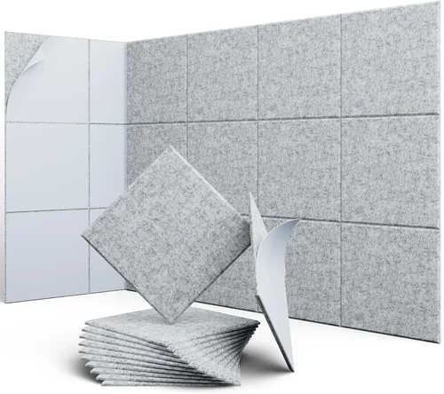 Miniatura 16 de Paneles Acústicos Hexagonales - Paquete de 12 Paneles de Absorción de Sonido de Alta Densidad 12"X10"X0.4" para Reducción Mejorada de Ruido, Diseño