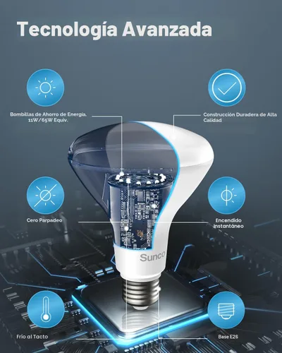 Miniatura 6 de Sunco - Paquete de 12 bombillas LED BR30, bombillas empotradas, bombilla de inundación para interiores, 850 LM, 11 W (equivalente a 65 W), blanco