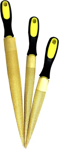 Miniatura 3 de Golden - Juego de limas de madera de 6/8/10 pulgadas (paquete de 3) Dientes de doble corte de la marca Golden para dar forma a metal suave