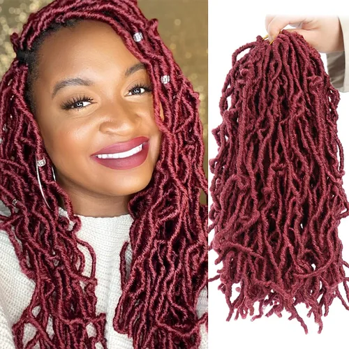 Miniatura 17 de Youngther Cabello sintético de ganchillo de 24 pulgadas, 6 unidades, 84 soportes, extensibles, cabello de ganchillo suave de diosa, cabello 1b