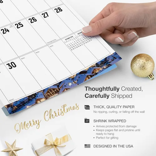 Miniatura 4 de RED EMBER The Big Grid - Calendario de pared 2026 Seasons in Nature de 12 meses 12 x 24 pulgadas abierto Regalo de vacaciones Calendario
