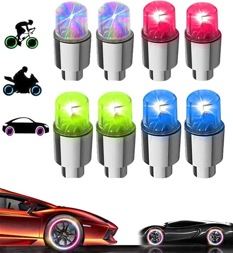 Miniatura 16 de 20 Pack de tapas de válvula de luz LED para neumáticos de coche, ruedas y conjuntos, luces de neumáticos de bicicleta, motocicleta, luz de válvula