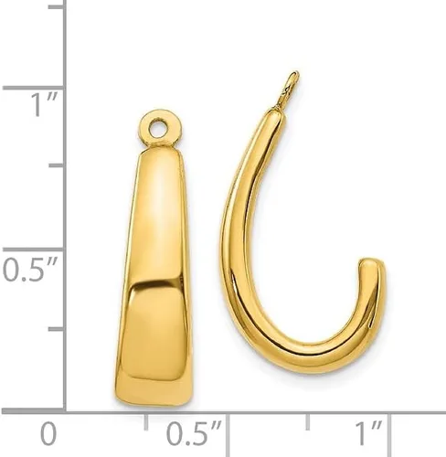 Miniatura 3 de Pendientes de aro J de oro amarillo de 14 quilates