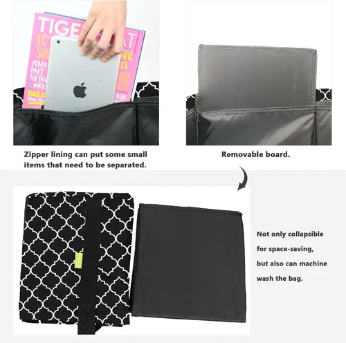 Miniatura 3 de BeeGreen Black Lantern - Bolsa grande plegable para mujer, con asas de transporte, espaciosa bolsa de almacenamiento de comestibles