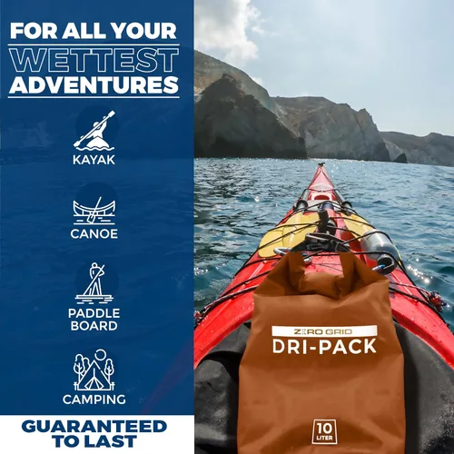 Miniatura 2 de Zero Grid Bolsa seca impermeable – La bolsa de secado flotante se mantiene seca tamaños de 10L/20L/30L/40L para mochileros, kayak, canotaje, Tiger