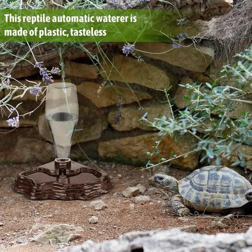 Miniatura 5 de Mumufy Paquete de 2 alimentadores de agua para reptiles, dispensador automático de agua de 13.5 onzas, accesorios de alimentación, lagartos