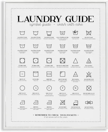 Miniatura 25 de Stupell Industries Guía de Símbolos de Lavandería Tipografía Beige 11 x 14 Negro medianoche