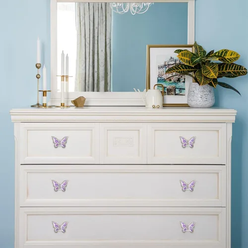 Miniatura 3 de Pomos de mariposa para gabinete, 6 pomos de mariposa de un solo agujero, tiradores decorativos para puerta, gabinete, cajón, armario, muebles