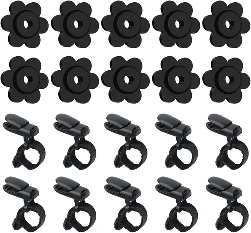 Miniatura 10 de HOOSUN Paquete de 10 clips y tapones para banderas de jardín, clips de tigre para soporte de bandera de jardín, tapones de goma para bandera