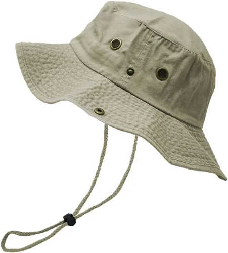 Miniatura 18 de Glory Max Sombrero de pescador de algodón lavado con correa de barbilla gorra de pesca Sun Safari Boonie Negro
