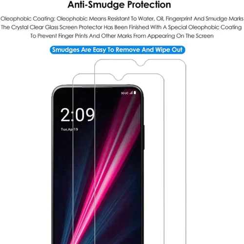 Miniatura 4 de Protector de pantalla transparente para T-Mobile Revvl 6 Pro 5G HD - Paquete de 2 polainas templadas antiarañazos para T-Mobile REVVL 6 PRO 5G 6.82