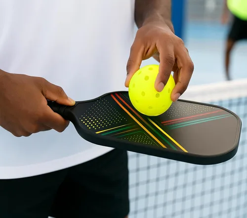 Miniatura 5 de Juego de 2 palas de pickleball con 4 bolas – Cara de fibra de vidrio de alto rendimiento para precisión, agarre cómodo y fácil control – Ideal