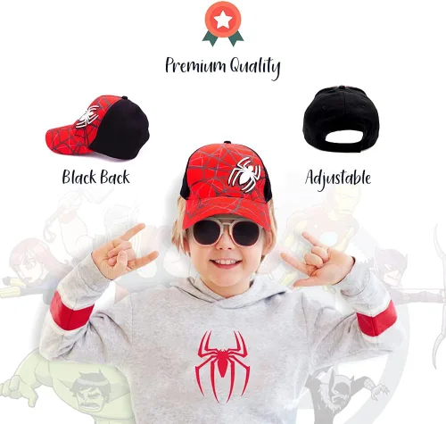 Miniatura 2 de Marvel Gorro de Spiderman para niños, gorra de béisbol de Spiderman transpirable para niños de 3 a 9 años