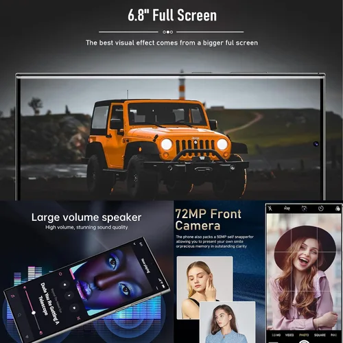 Miniatura 2 de Teléfono I24 Ultra desbloqueado, bolígrafo integrado, batería de teléfono inteligente de 6800 mAh, pantalla HD de 6.8 pulgadas, 8+256 GB con tarjeta