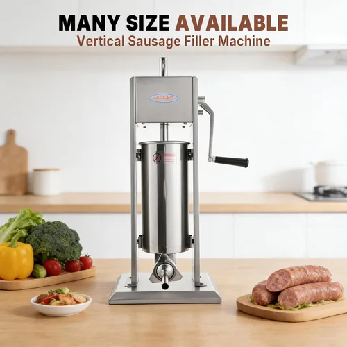Miniatura 8 de Hakka - Embutidor de salchichas vertical de acero inoxidable de 2 velocidades (11 libras/5 L)