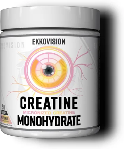 Miniatura 20 de Ekkovision Polvo de Monohidrato de Creatina Micronizado, Cereza Negra, Suplemento Pre Entrenamiento y Post Entrenamiento para Hombres y Mujeres