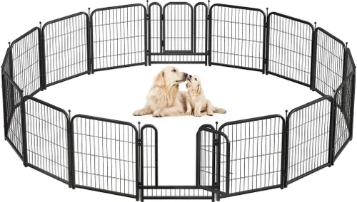 Miniatura 15 de Corralito de metal para perros, 40 pulgadas de altura, 32 paneles, valla grande para perros grandes, medianos y pequeños, para interiores