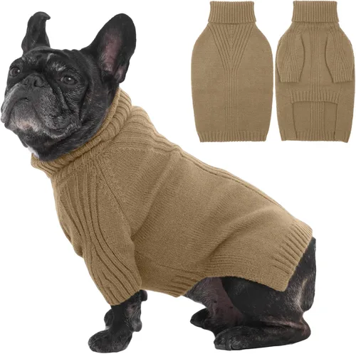 Miniatura 46 de IECOii Suéter extragrande para perro, suéteres térmicos cálidos para perros de raza gigante, ropa de punto, cuello alto de invierno, elástica