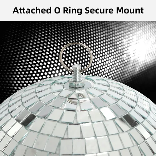 Miniatura 3 de DJBoomy Bola de discoteca de espejo colgante de 8 pulgadas: bolas de discoteca plateadas, bola de espejo con anillo colgante para decoración