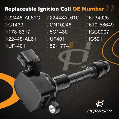 Miniatura 3 de Paquetes de bobina de encendido HQPASFY, Compatibles con Infiniti G35/FX35/M35 2003-2008, Nissan 350Z 2003-2006 3.5L V6, Reemplaza # 22448-AL61C