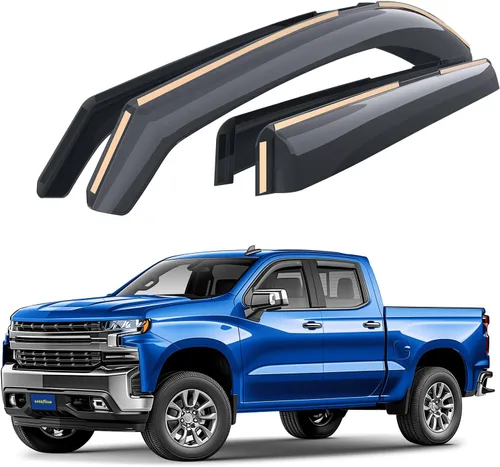 Miniatura 12 de Goodyear Deflectores de ventana inastillables en el canal para camiones Ford F-150 2009-2014 SuperCrew, protectores de lluvia, viseras de ventana