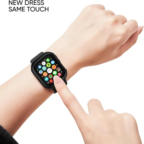 Miniatura 4 de Adorique 3-en-1 compatible con Apple Watch Band de 40 mm, 41 mm, 42 mm, 44 mm, 45 mm, 46 mm, correa deportiva de silicona suave para iWatch Series