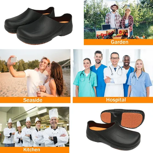 Miniatura 6 de Zapatos de chef para hombre, zapatos de cocina para hombre, zapatos de trabajo antideslizantes para mujer, zuecos cómodos de enfermería, zapatos
