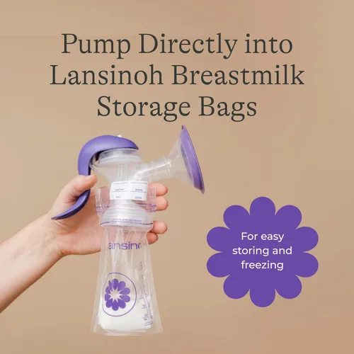 Miniatura 6 de Lansinoh Extractor de leche manual, bomba de mano con borde cómodo, incluye biberón de 5oz con tetina de flujo lento, elementos esenciales