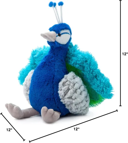 Miniatura 6 de The Petting Zoo Peluche de pavo real, regalos para niños, animales salvajes del zoológico Onez, juguete de peluche de pavo real de 12 pulgadas