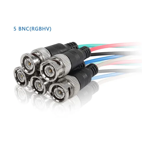 Miniatura 3 de MEIRIYFA Cable adaptador VGA a BNC, HD15 VGA a 5 BNC RGBHV macho coaxial de alta resolución para HDTV Monitor Cable (negro)