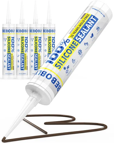 Miniatura 14 de Calafateo y sellador de silicona gris, sellador de silicona 100% impermeable, a prueba de contracción y grietas, calafateo de silicona para cocina
