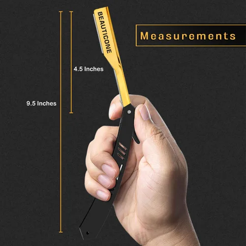 Miniatura 8 de Beauticone Navajas rectas para hombres, navaja de borde recto, 100 cuchillas de un solo filo, acero inoxidable, navaja de barbero para el afeitado