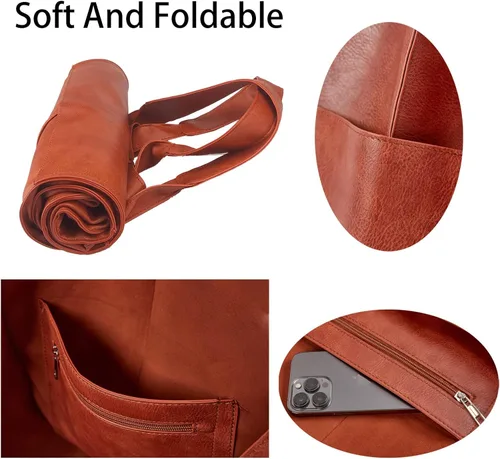 Miniatura 4 de KlaOyer Bolso de mano de cuero de gran capacidad para trabajo, de cuero sintético, bolso de mano y bolso de mano grande y suave bolsa de compras