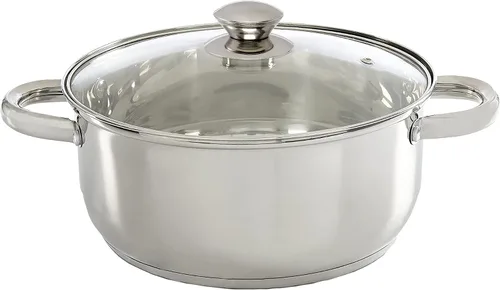 Miniatura 12 de Olla sopera de acero inoxidable Ecolution, olla de cocina lista para inducción con tapa de vidrio, apta para horno, olla de sopa apta