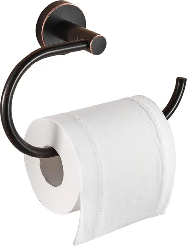 BigBig Home Soporte de papel higiénico de bronce, portarrollos de baño frotado con aceite, soporte de papel higiénico montado en la pared, diseño