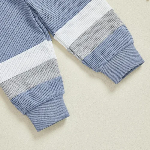 Miniatura 30 de Kuriozud Conjunto de 2 piezas de sudadera con cuello redondo y pantalones deportivos para niños pequeños para otoño e invierno
