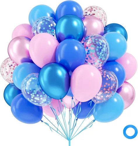 Miniatura 22 de 60 globos de 12 pulgadas, color verde salvia, azul polvoriento y amarillo pastel, globos de color azul nude y verde para baby shower, boda, Azul